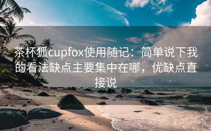 茶杯狐cupfox使用随记：简单说下我的看法缺点主要集中在哪，优缺点直接说