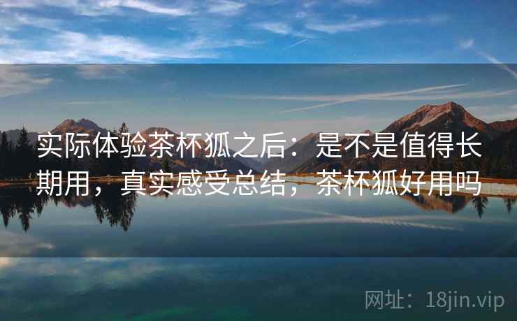 实际体验茶杯狐之后：是不是值得长期用，真实感受总结，茶杯狐好用吗