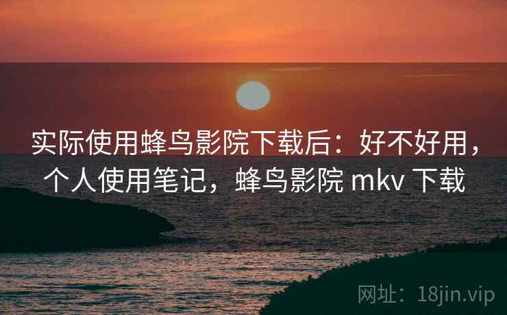 实际使用蜂鸟影院下载后：好不好用，个人使用笔记，蜂鸟影院 mkv 下载