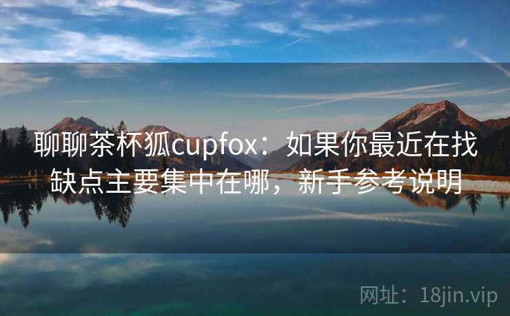 聊聊茶杯狐cupfox：如果你最近在找缺点主要集中在哪，新手参考说明